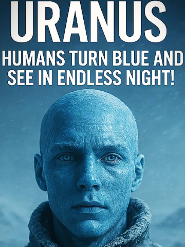 Uranus Colonists: Thick Blue Skin, Night Vision, and No Sunlight for Years! #knowledge #scientists #planet #fypage #foryoupage #educational #species #humansonanotherplanet #planets #uranus #daynightcycle #nosunlight #lightskinthick #blueskin #endlessnight 