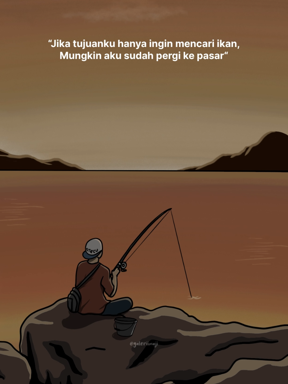 Aku, senja dan juga Joran :) #animasiindonesia #mancingmania #sadvibes #mancing #senja 