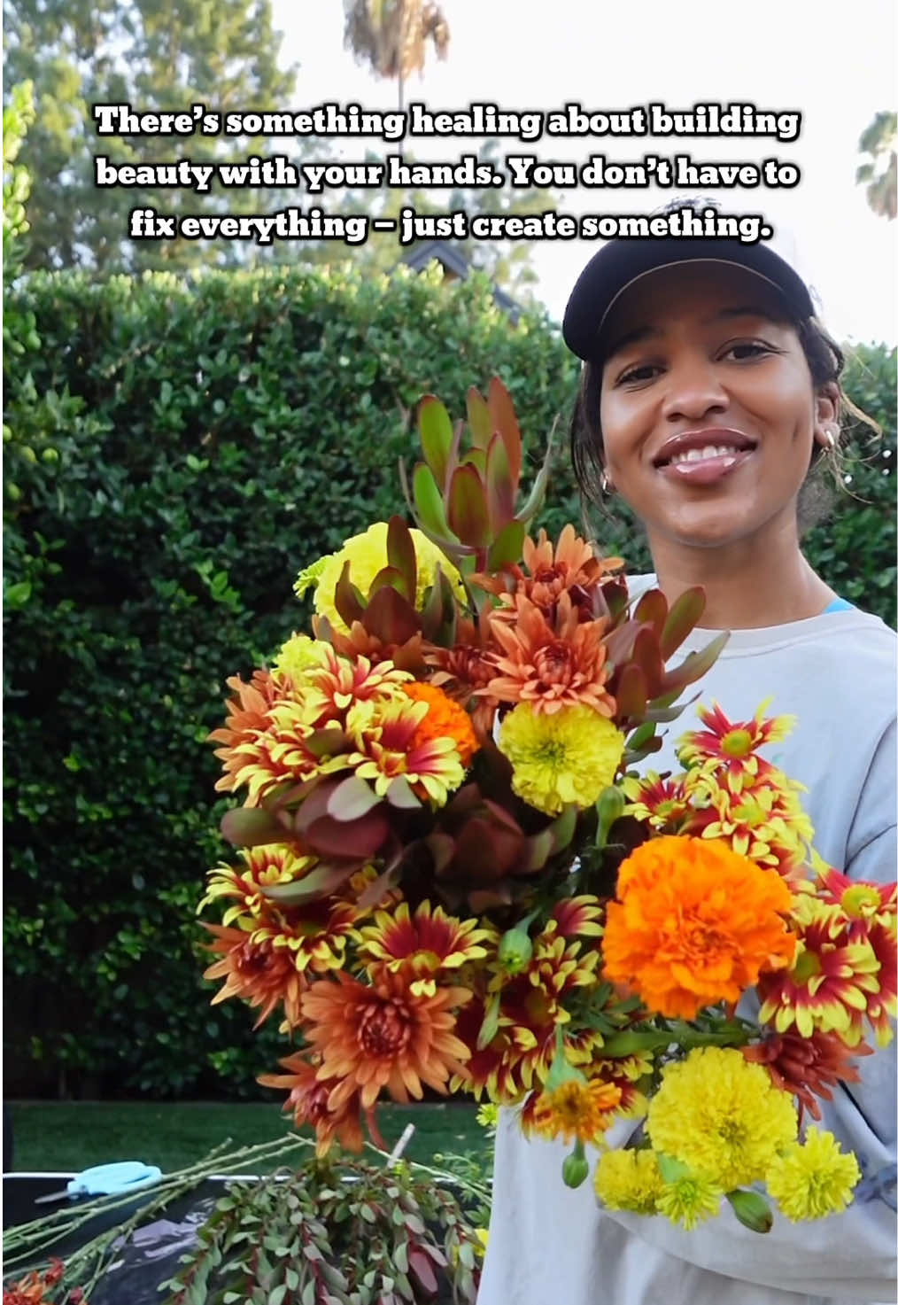 Sometimes, creating is the calm. Not the cure, not the answer — just the calm.  #CreativeHealing #FloralTherapy #AishahTries 