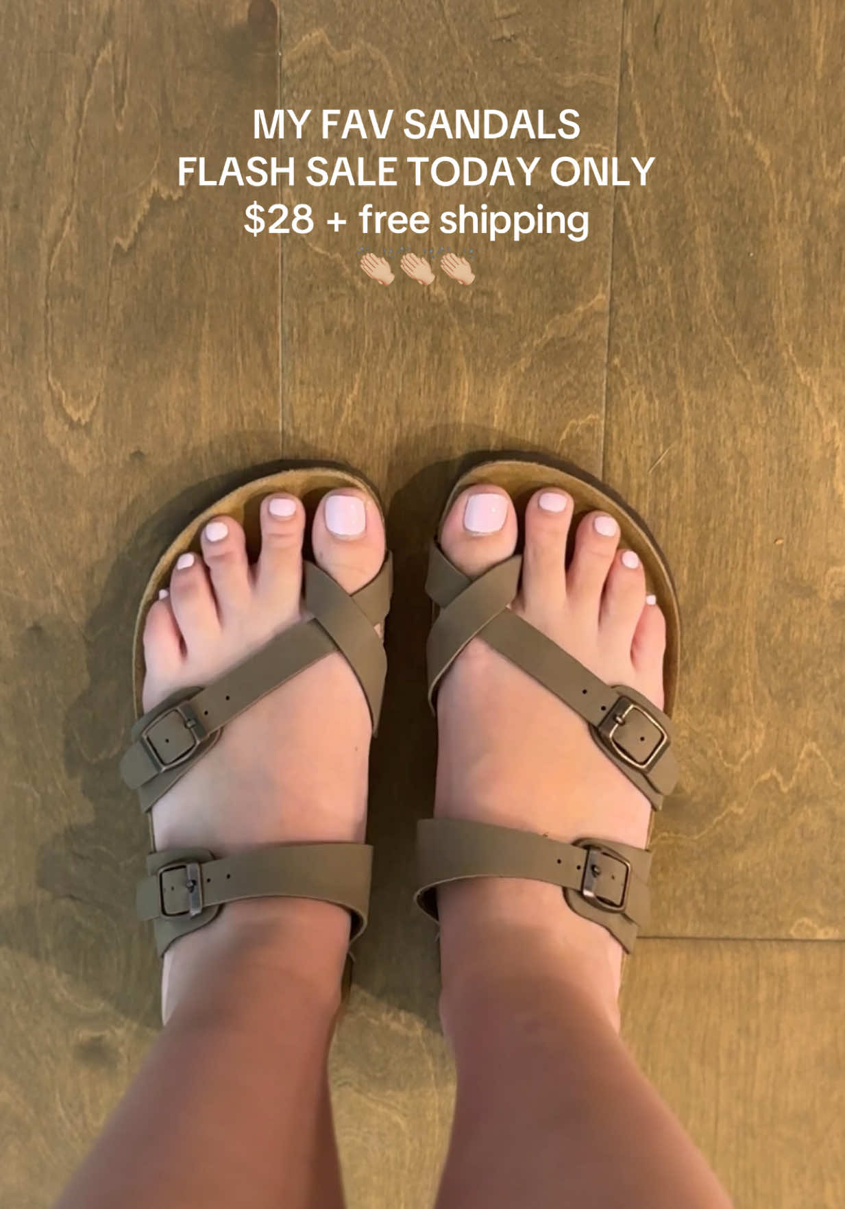 RUN and get these amazing sandals for only $28 + free shipping for their flash sale!! I wear these everyday during the summer and they are so comfy! @Cushionaire #cushionaire #sandals #summershoes #shoes #favshoes #tiktokshopdeals #flashsale #comfyshoes #corksandal #fyp #sliponshoes #summermusthaves 
