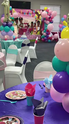 Gracie’s Corner 1st Birthday Party Setup🩷🩵💜💛💚