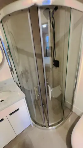 Round shower door #novascotia #glass #installation #showerdoor 