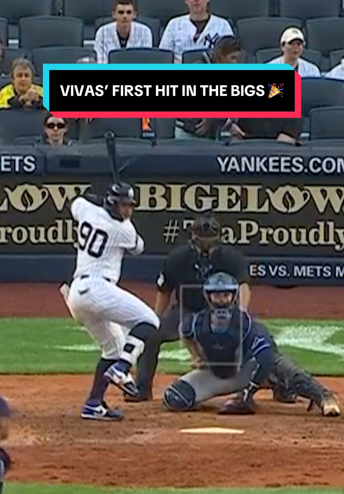 Jorbit Vivas’ first base-hit in the Big Leagues 👊 #yankees #MLB #baseball #jorbitvivas #rbi #theshow 