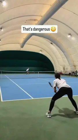 🎾 Watch It Bro ⚠️‼️ #danger #tennis #notforeveryone #cameraman #hurt #tinyfoldmunchkin #fyp