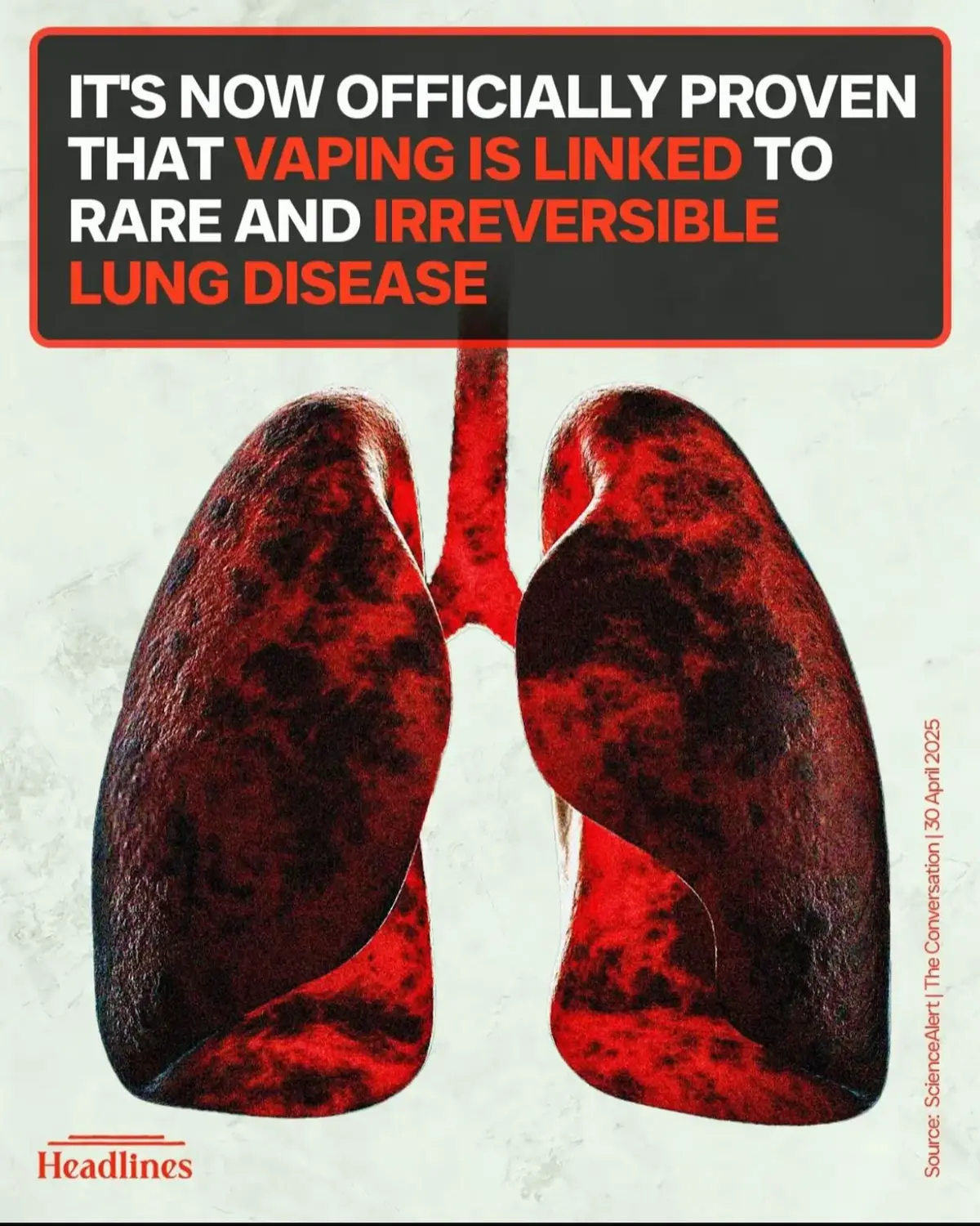 Think vaping is harmless? Think again. Studies now show vaping can double your risk of serious lung disease—even if you’ve never smoked. Share With Someone That Vapes | Add to story  #VapingRisks #LungHealth  #HealthWarning #QuitVaping