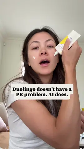 The controversy around @Duolingo going “AI First” has surprised me. As a 5x language learner myself I’m aware that Duolingo is phenomenally positioned to take advantage of multimodal AI to make the best language learning app that has ever existed… but instead they let their investor relations press clash with consumer marketing… and it’s a fascinating fumble.  Long story short, Duolingo doesn’t have a PR problem. AI does. The brands who prioritize conveying WHY they are adding AI to their products will keep their customers and gain new ones. The brands who smother AI over everything will lose an audience that’s frankly, sick of it. (aren’t we all? Be fr) #a#aib#brandstrategyp#prd#duolingo