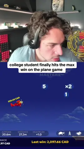 college student finally hits the max win on the plane game #rydurz #planegame #kickstreaming 