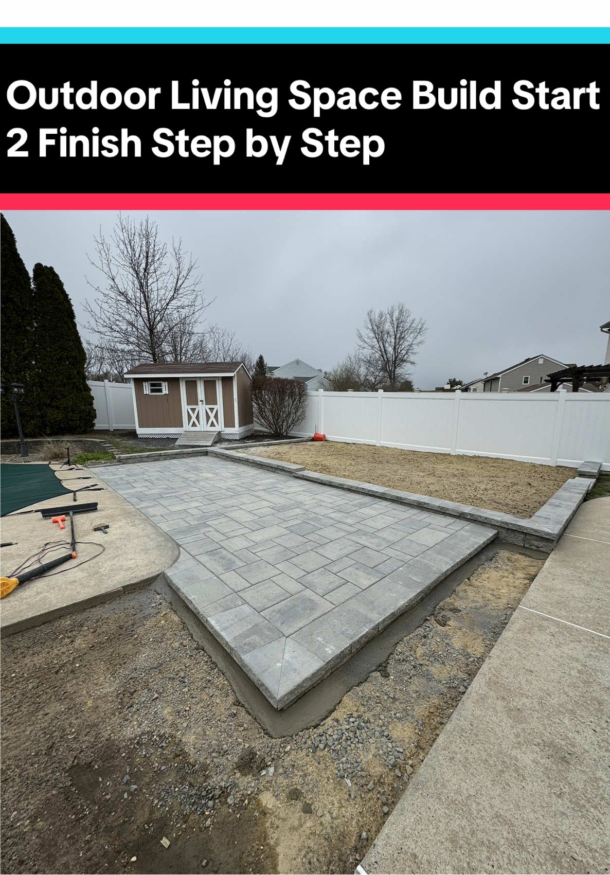 Outdoor Living Space Build Step by Step #fyp #downesconstruction #DIY #construction #constructiontok #outdoorlivingspace #build #trending #viral #howto #stepbystep #bluecollar #fypシ #foryoupage #longervideos 