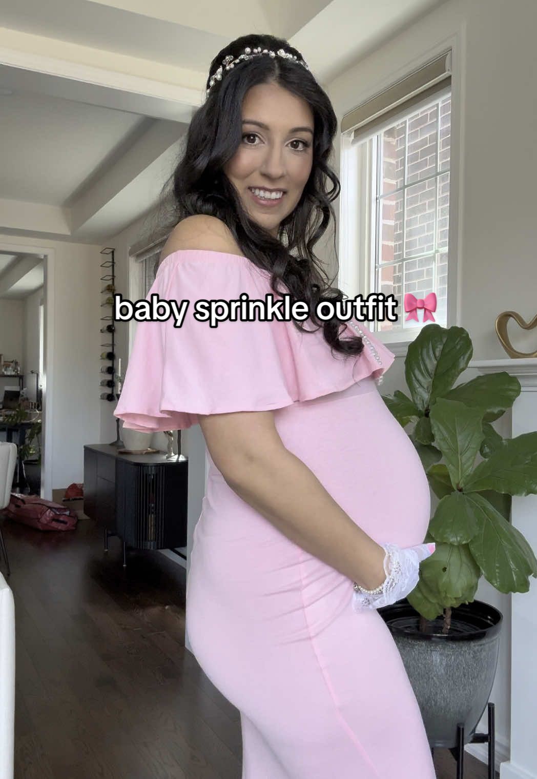 Sprinkled with so much love today 🥰✨ - patiently waiting for baby girl to arrive soon!  Any guesses on what the theme was?! 👀  #babysprinkle #babyshower #babyshoweroutfit #maternitydress #pregnancyjourney #pregnant #junebaby #2025mom #bumpfriendly #bumpdate 
