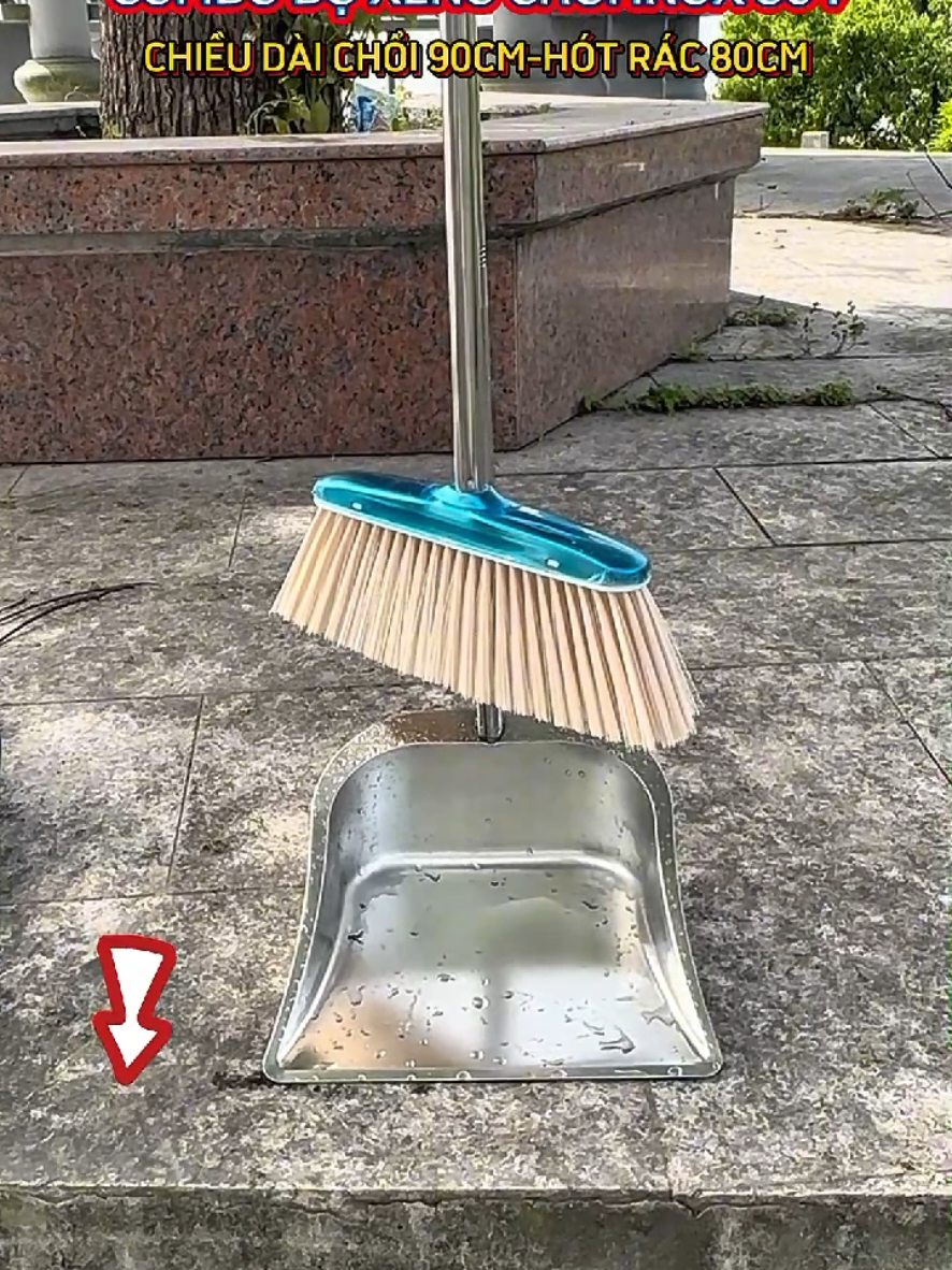 Bộ Chổi xẻng Quét Nhà cán dài inox 304, tiện dụng cho gia đình#bochoiinox #giadung_giadinh01 #cuahangdodungnhabep1 #xuhuongtiktok 