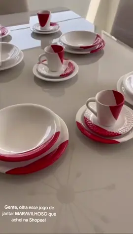Jogo de jantar maravilhoso São 20 peças de cerâmica: louças, pratos e xícaras… tudo muito chique!  ✅️ LINK NA BIO #casa #mesa #decoracao #marketingdigital #viraliza #vendas #afiliado 