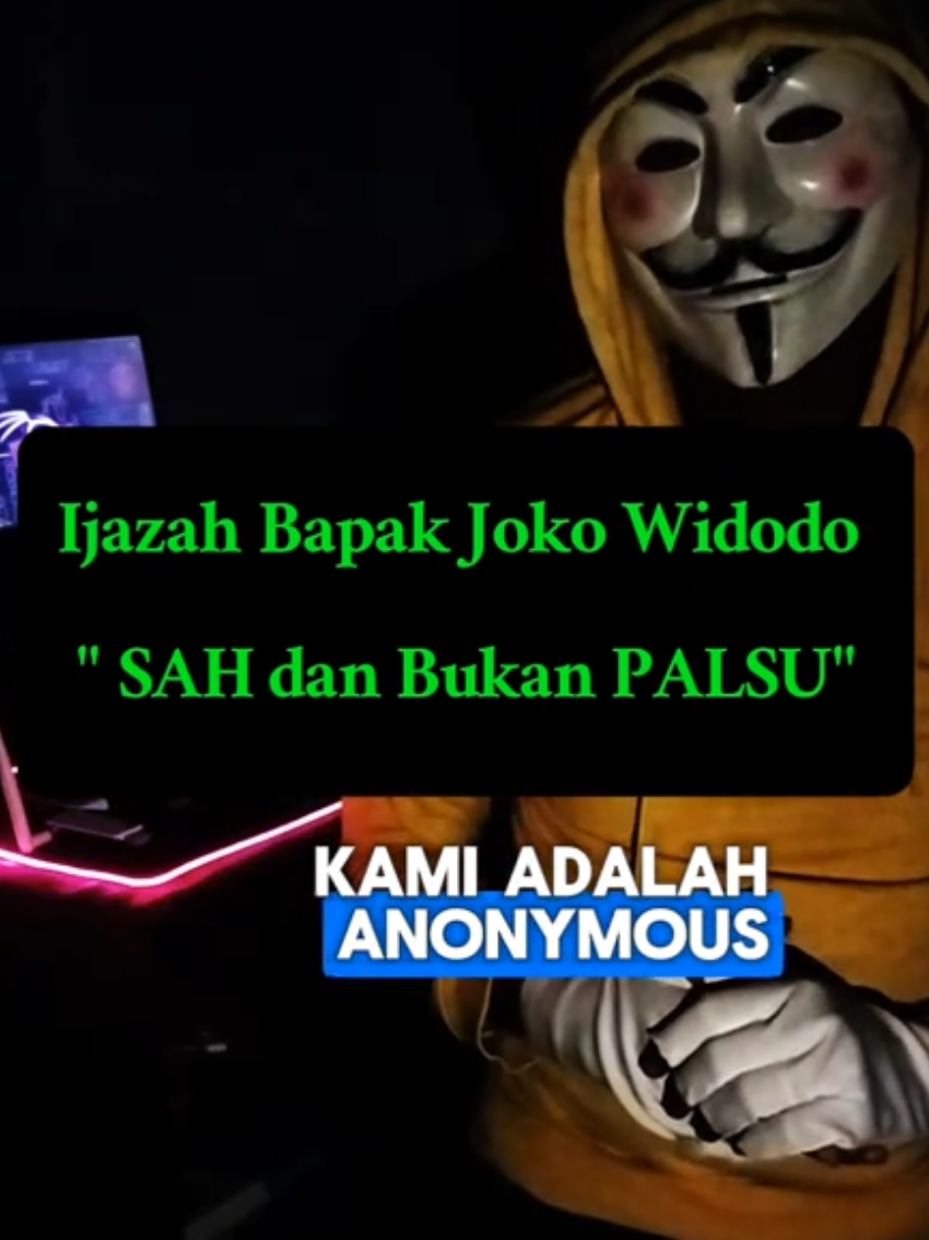 Anonymous angkat bicara dengan Fakta Bukti yang sudah di ambil dr sumber yang akurat #anonymous #angkatbicara #ijasahjokowi #asli #bukanpalsu #faham #rakyatindonesia #🇮🇩 #viral 