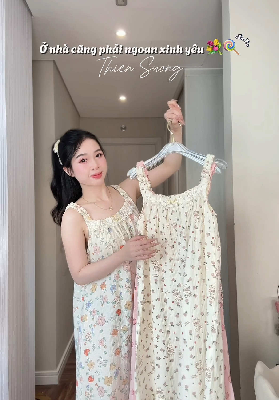 Ở nhà cũng phải mặc đồ xinh để yêu bản thân hơn |#reviewthoitrang #outfitideas #vayngu #vaynguxinh #vayngucaocap #thiensuong 