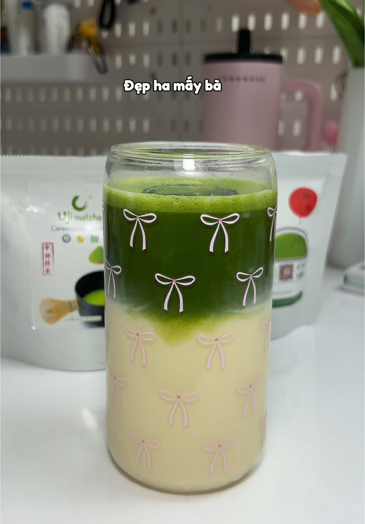 Nay pha với sữa đậu nành của Vinamilk mà át hết mùi matcha các bà ạ #matcha #matchalover #matchapowder #matchalatte 