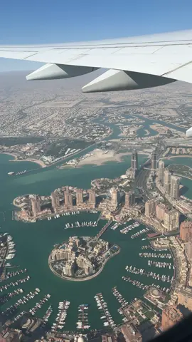 Flying over ‘The Pearl’ in Qatar 🇶🇦  #satisfying #foryoupage #fyp #fypシ #travel #views 
