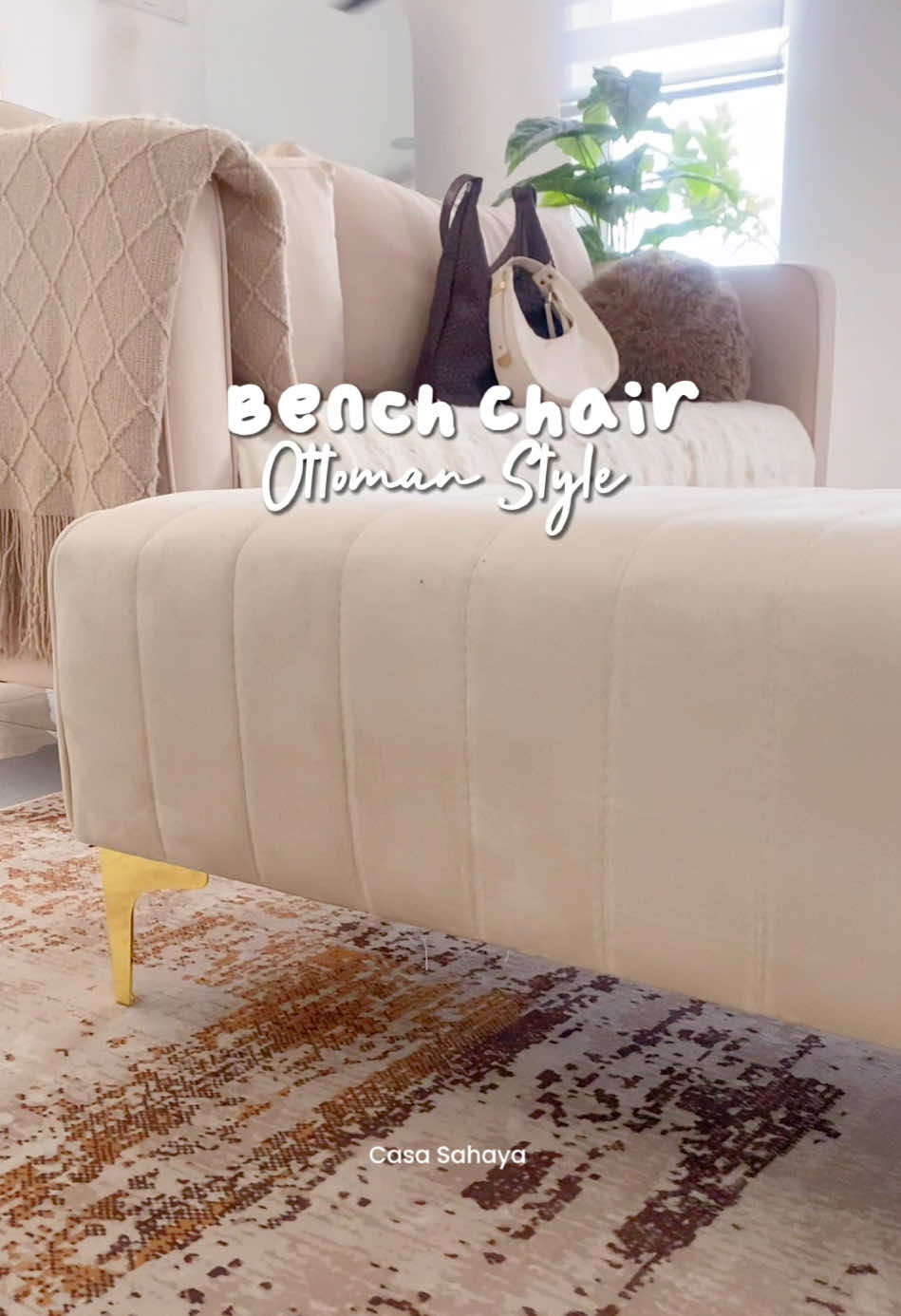 Tak menyesal beli, Harga jimat Dan nmpak exclusive . Auto rumah nampak mewah 🥰🥰. Nak beli lagi 1 Letak dalam bilik 😉 #benchchair #benchstool #tinyhouse  #scandinavianstyle #homedecor  #smallhouse #stool #ottomanstyle #kerusipanjang 