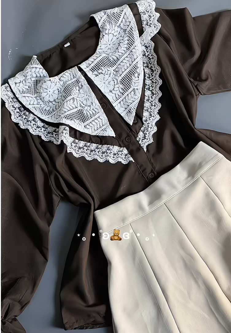 coklat maho juaranya deh🐻🤎 #blouse #blouseruffle #coklatmahogany #racuntiktok #fyp 