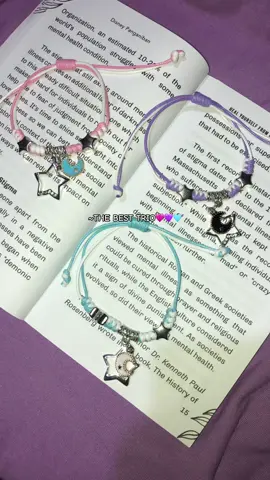 #fyp #couplebracelet #trio #bffs #pink #purple #blue 