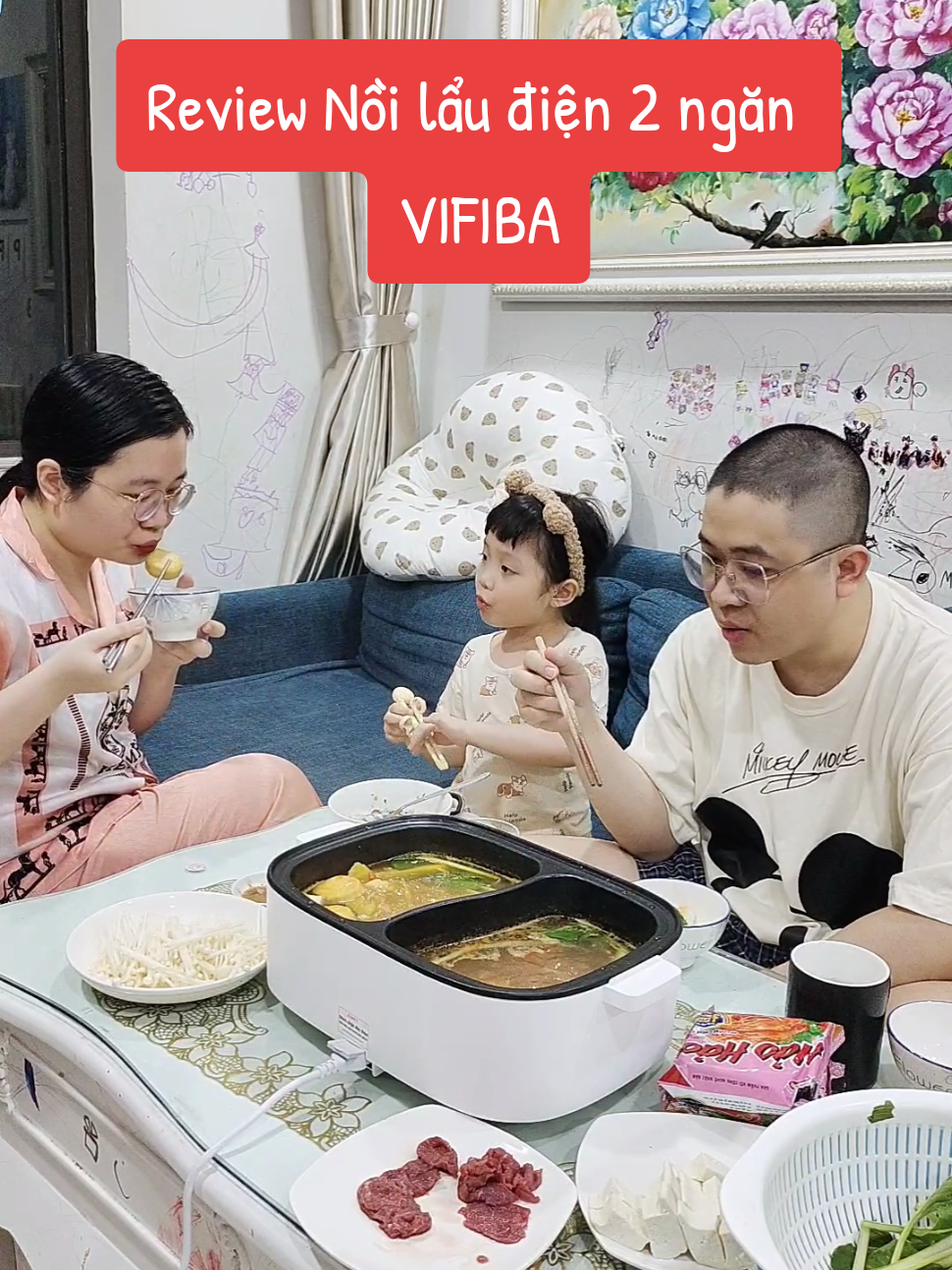 Nồi lẩu điện tận 2 ngăn siêu mê ạ ✌️, chiếc nồi siêu xịn tiện lợi nhà nào cũng nên có nhaaa 🍥#noisonglau #noilauvifiba #vifiba