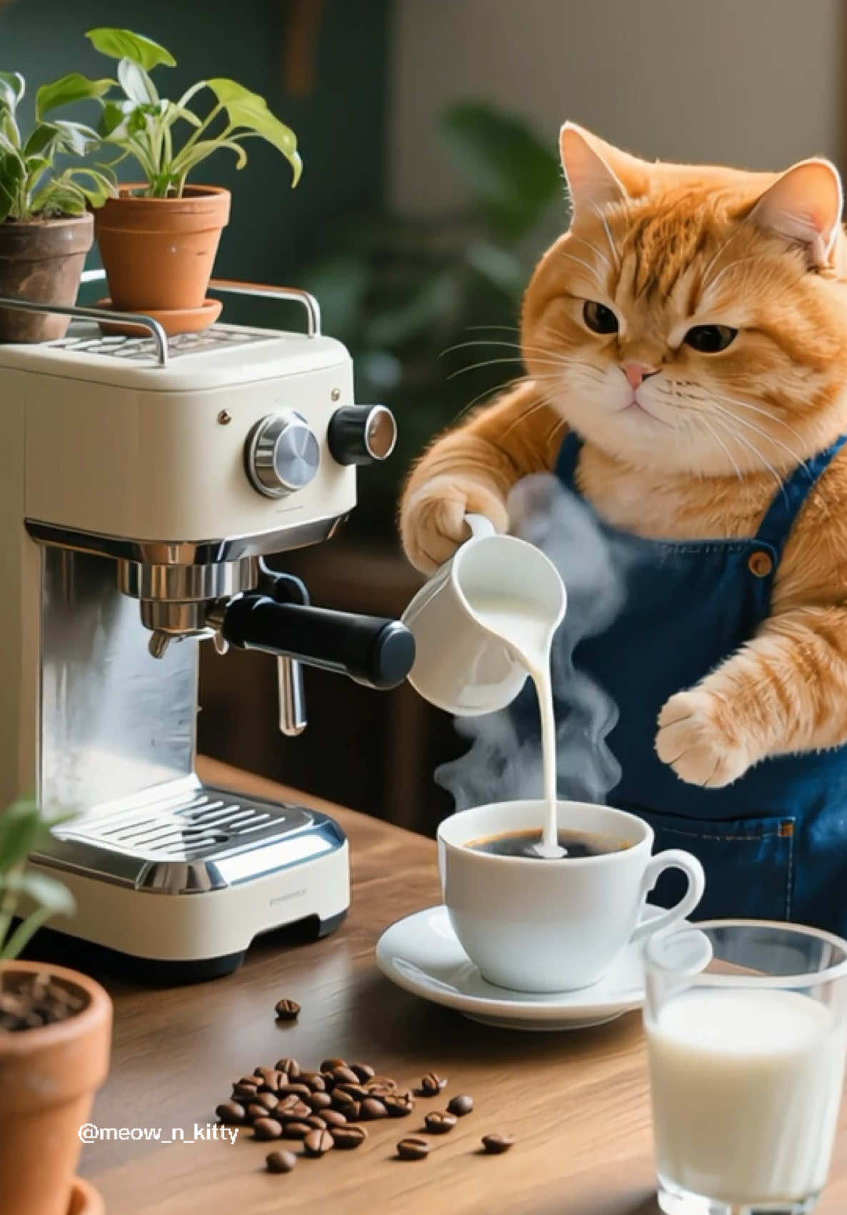 ☕️Made a cup of coffee for you ,…… but oops I drank every drop of it 😂 #cat #meow #kuching #kuchingtiktok #catlover #fyp #fyppppppppppppppppppppppp #orangecat #ai #oyen #catai #cutecat #catsoftiktok #tiktokcat #coffee #catbarista #barista #fypcat 