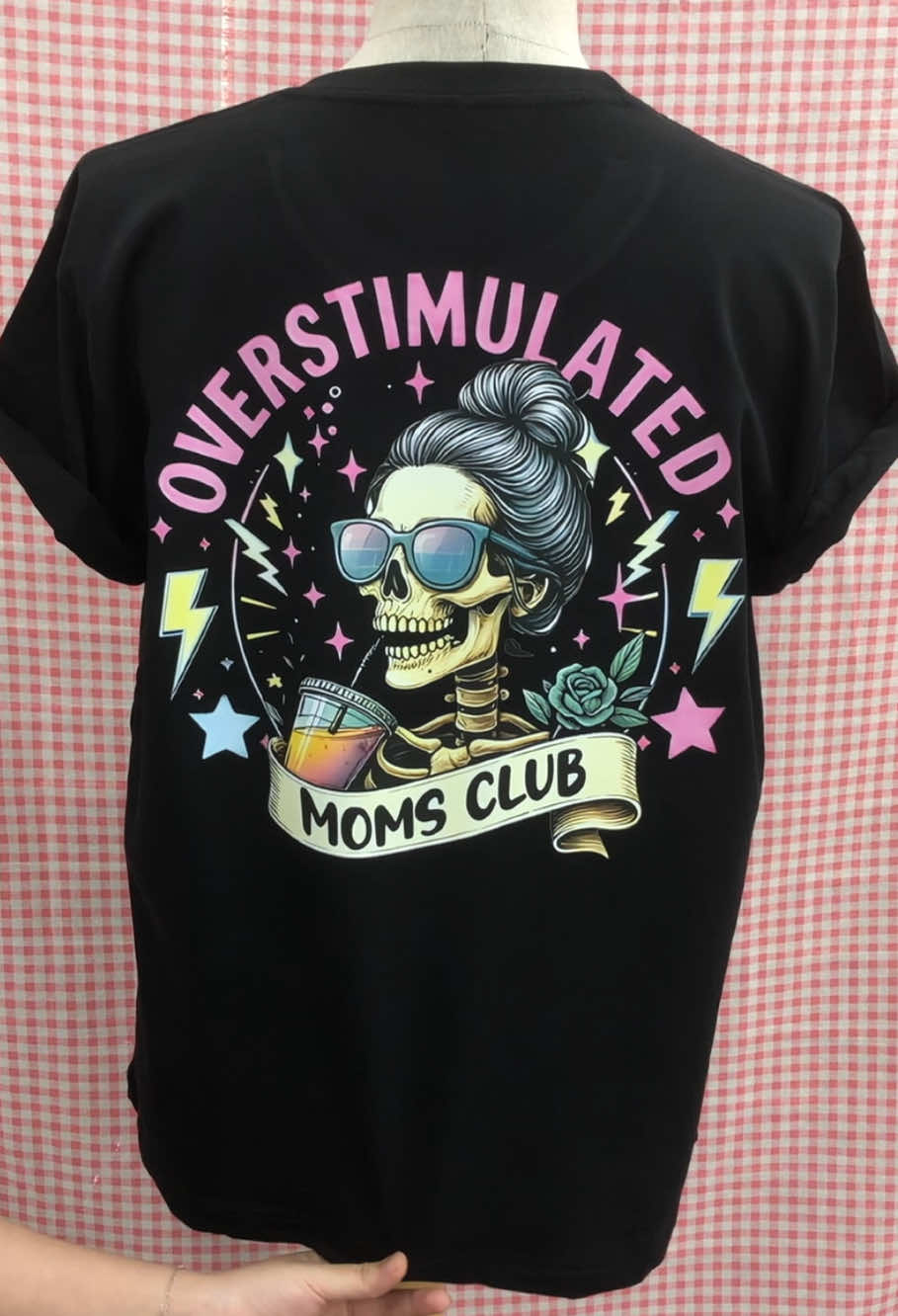 Overstimulated Moms Clubs 2 sided Tshirt
