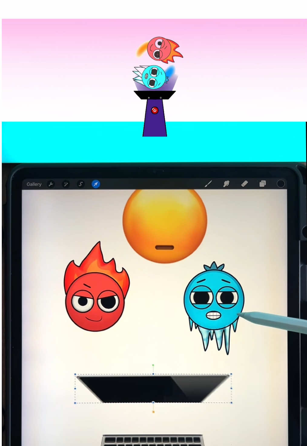 🔥Firecy and Icy🥶Sprunki + #Emoji 😳