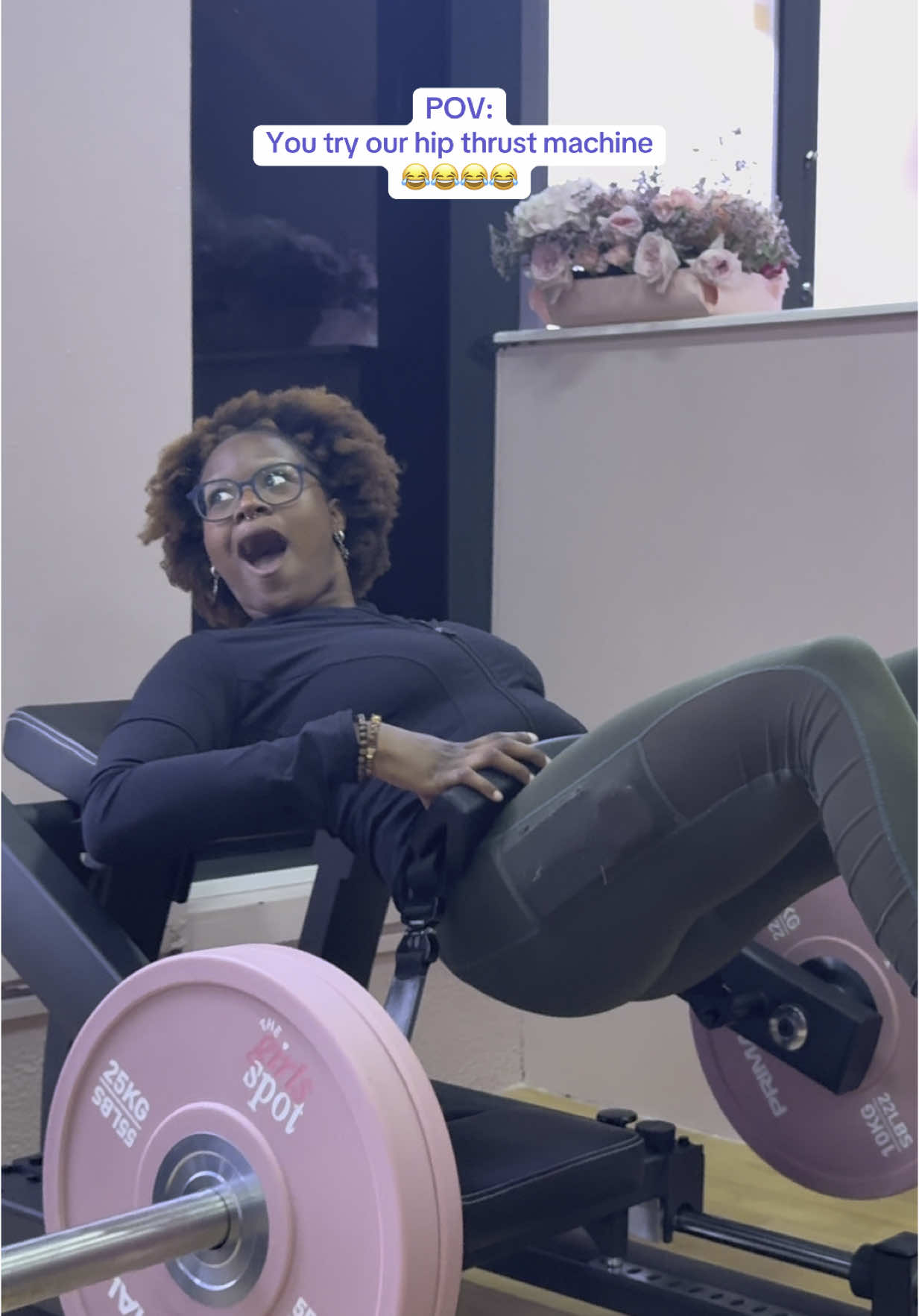 our hip thrust machine will HUMBLE you😂 #fyp #womensonlygym #thegirlsspot 
