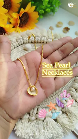 Sea Pearl Necklace 🫶🩵🩶 (Pearl in the Sea Shell) 🐚🪸 . . .  #jwellery #crafting #artist #art #DIY #craft #creative #ideas #necklace#foryou #tiktok #foryoupage #ti̇ktok 