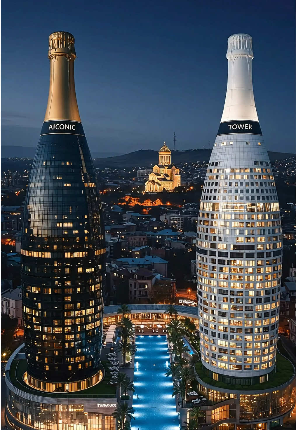 Luxury, reimagined in the heart of Tbilisi. Two towers. One vision. AIconic & Tower — where architecture celebrates celebration. #foryou #fyp #cinematicvisuals #mysterymood #shortfilmvibes #aestheticvideo #slowmotionscene #darkfantasy #moodyatmosphere #visualstorytelling 