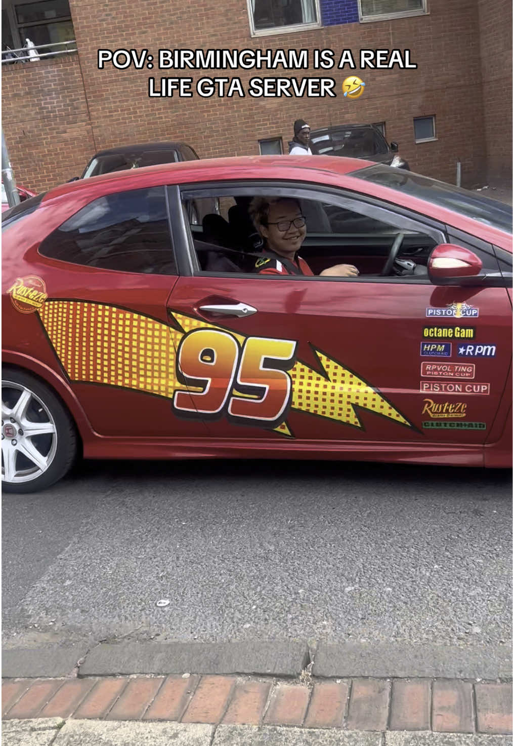 Man like Lightning McQueen🤣 ⚡️.                                                      #birmingham #westmidlands #cars #lightningmcqueen #gta 