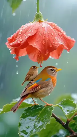 #birds #rain #flowers #naturebeauty #naturelover #niceview #amazing #relaxing #videobackground #livewallpaper #freetouse #usenow #trending #viral #foryoupage #foryou 