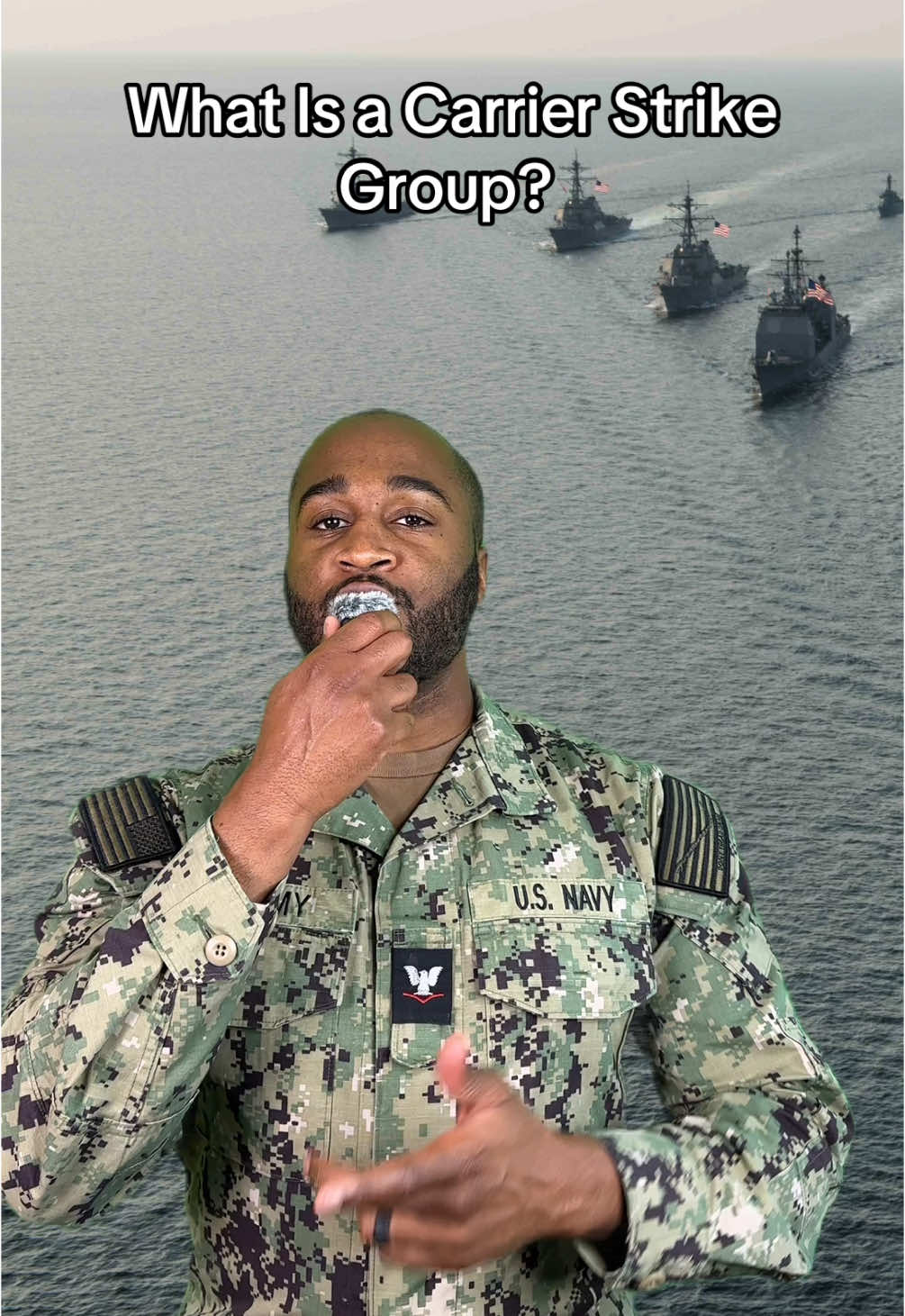 It’s not just a carrier, it’s a floating war machine with destroyers, cruisers, subs, and a gas station strapped to it #military #miltok #navy #army #airforce #marines #coastguard #spaceforce #deployment #deploy #veteran #basictraining #bmt #bootcamp #ait #viral #comedyvideo #comedian #humor #foryou #fyp #fypageシ #fypp #fy #fypシ #foryoupage