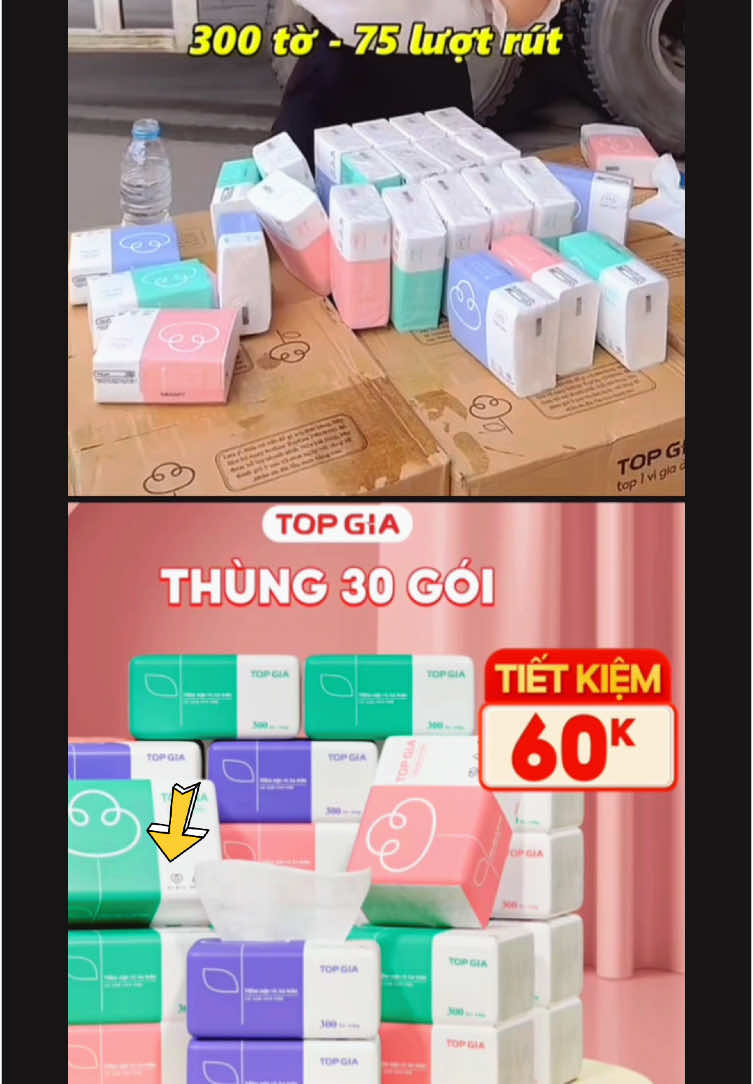 #xuhuongtiktok #xuhuong #viral #fyp Khăn Giấy TOP GIA 3 Màu - Giấy Rút Top Gia 4 Lớp Cao Cấp😍