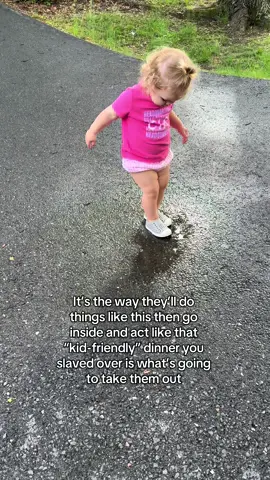 Gonna act like that puddle is Holy Water from Jesus himself. Forget the @BrüMate 👍 And just to be clear, I did not *let* her drink the water while I just stood there and videoed it. Drinking the water was not what I was expecting lol. She likes to lay down in the puddles and I don’t always stop it because some battles aren’t worth having with toddlers😊  @Walmart @Native Shoes  #funnytoddler #toddlersoftiktok #toddlermom #momsover30 #fypシ #funnybaby #toddler 