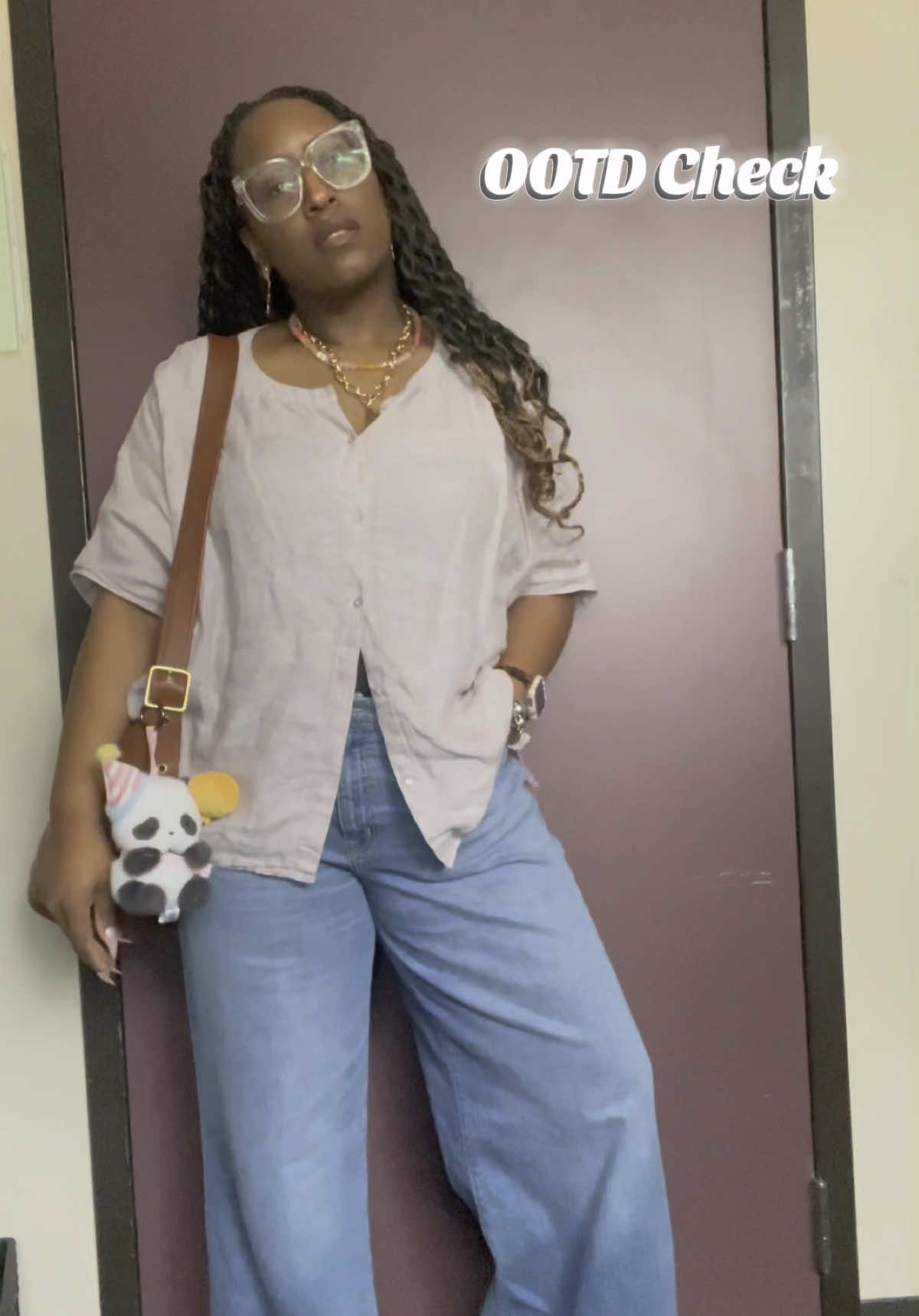 OOTD check: easy + elevated! Linen shirt, Madewell denim, vintage Coach vibes, and TJ Maxx finds to finish it off. Who says chic has to be pricey? #OOTD #OutfitCheck #ThriftedFashion #AffordableStyle #VintageCoach #MadewellStyle #TJMaxxFinds #SustainableStyle #LinenLook #StyleOnABudget #EverydayStyle #Whatiwore  #TikTokFashion 