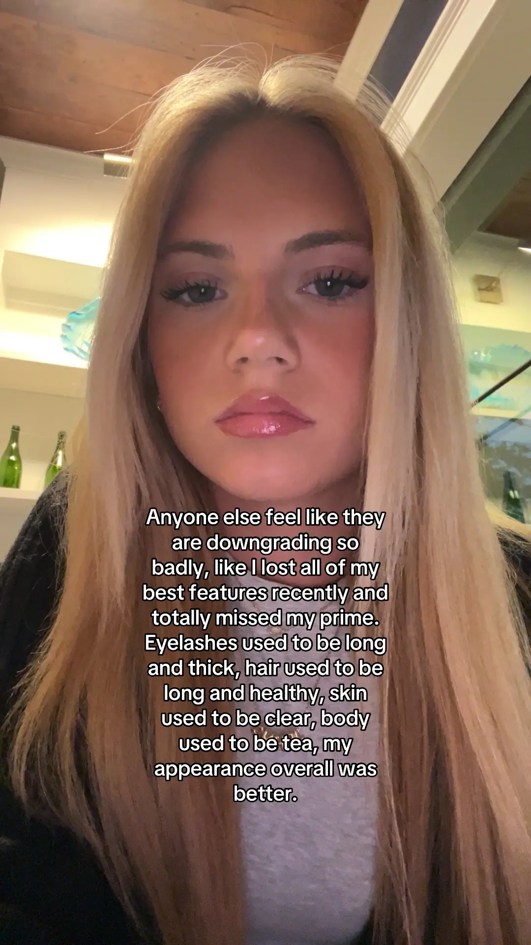 Like I hate this feeling of knowing how I used to look compared to now. #fyp #relatable #girls #fypage #viral #blowup #follow #like #downgrade #GlowUp #glowdown #viralvideo 