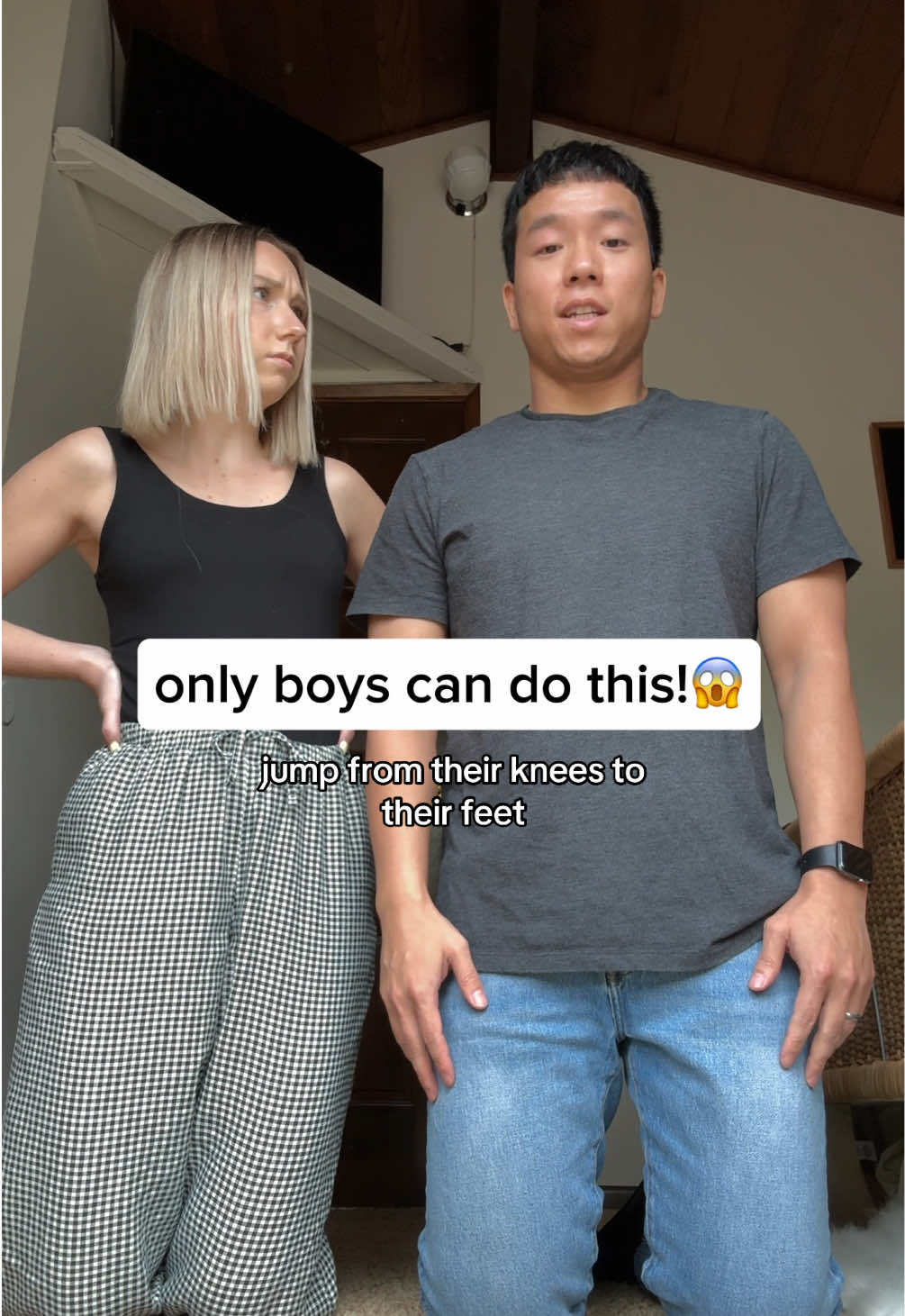 only boys can do this!🤯 #couple #Relationship #humor #husbandwife #funny 