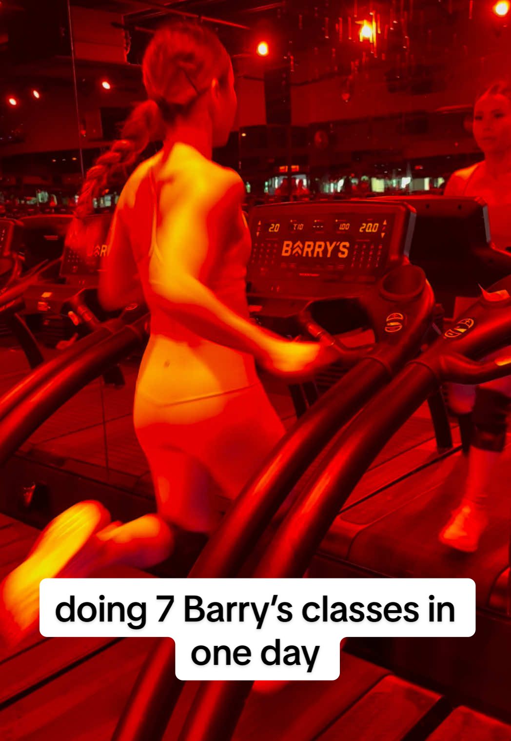 I actually did 8 Barry’s classes back to back in one day because summer is one month away #workout #madness #workoutroutine #barrysbootcamp #weekendvibe #GymTok 