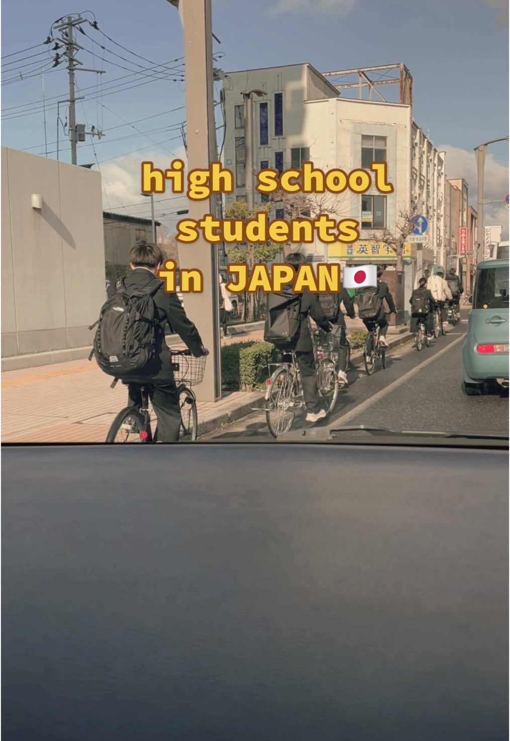 high school students in japan uses bicycles when going to school#fyp #foryou #highschool #japan 