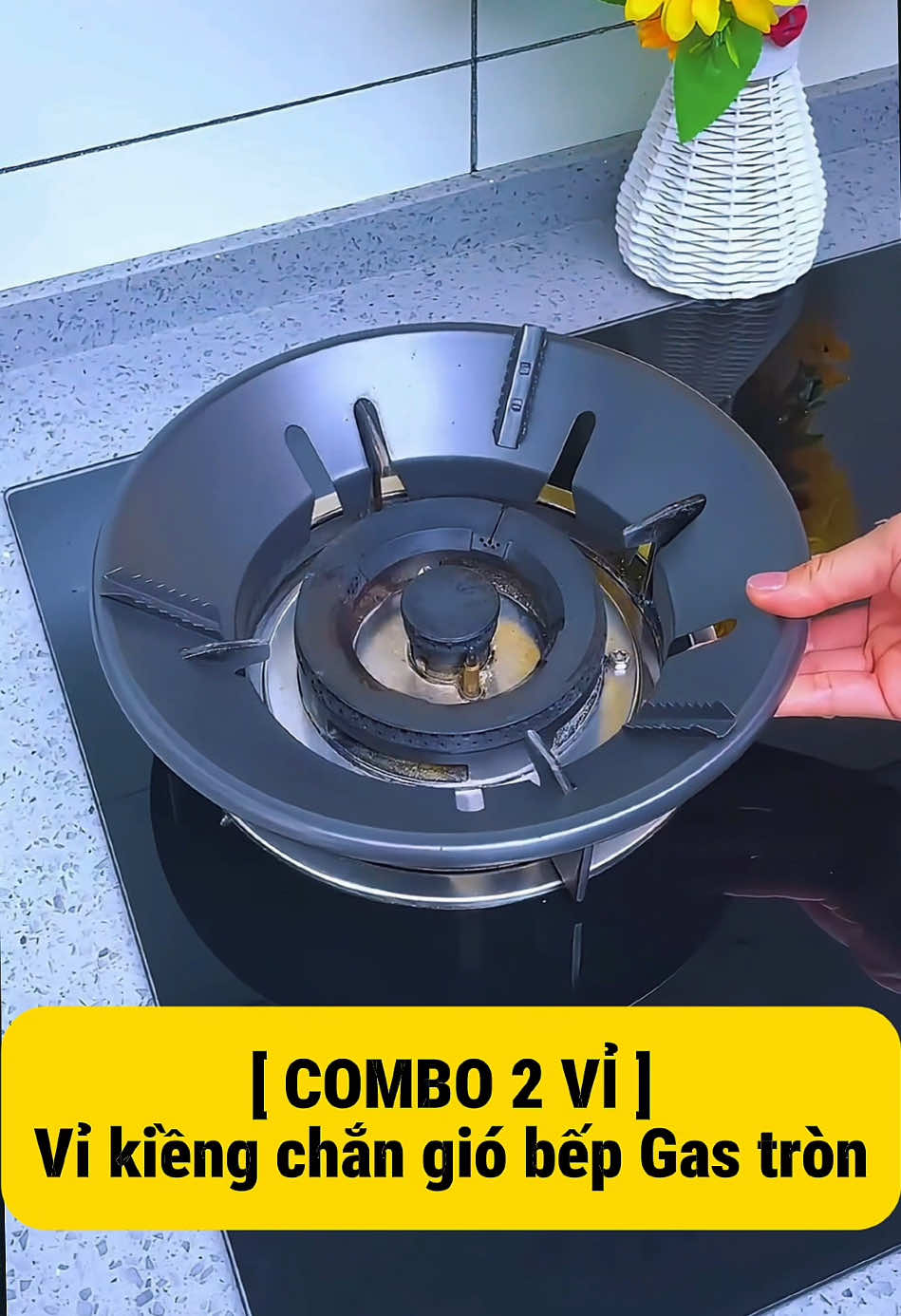 [ COMBO 2 VỈ ] - Vỉ Kiềng Chắn Gió Bếp Gas Giúp Tiết Kiệm Gas