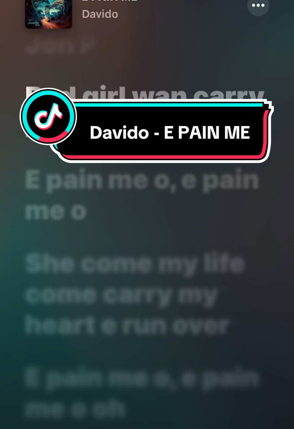 Davido - E PAIN ME #foryoupage #fyp #fypシ゚ #tik_tok #musiclyrics #lyrics_songs #song #naijamusic #davido 