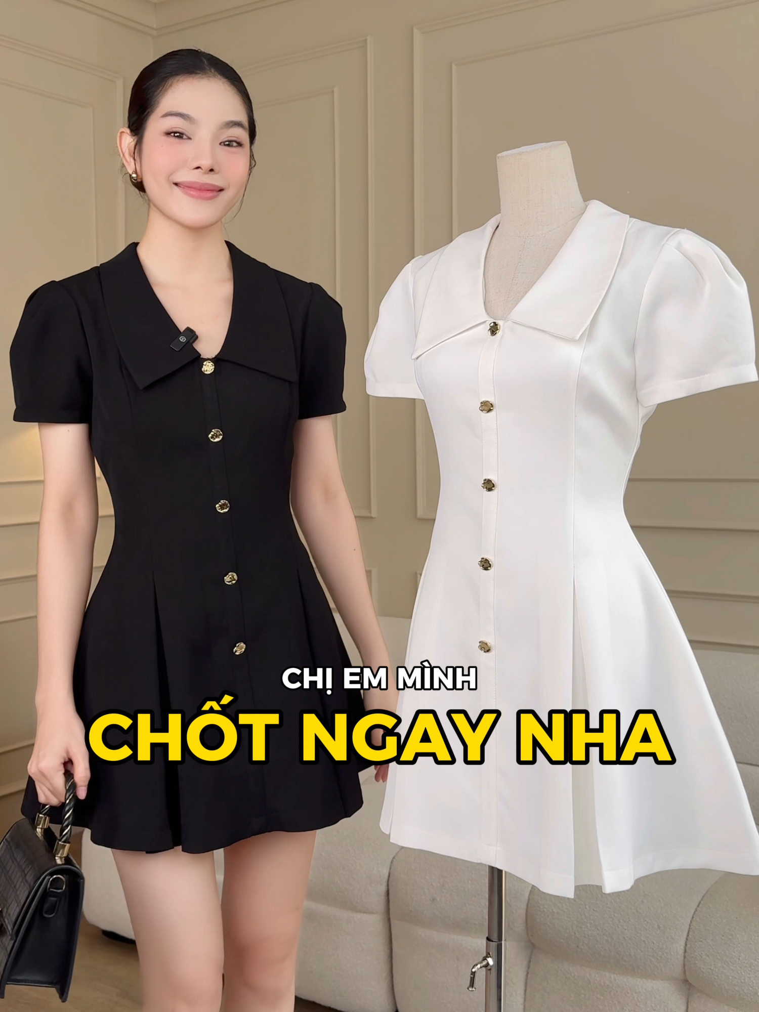 Đầm xoè công sở ngắn cổ V xếp ly D4393A  ✨ Sự kết hợp hoàn hảo giữa sự thanh lịch và thoải mái, lý tưởng cho phong cách công sở.✨ #bbstoresvn #bbstores #thoitrangnu #dam #damcongso #trending