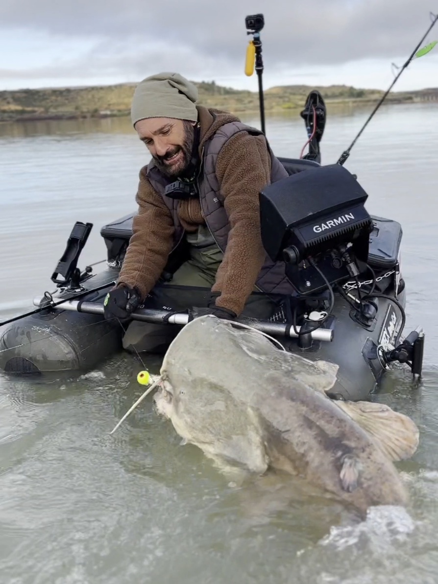 Monster fish on belly boat 