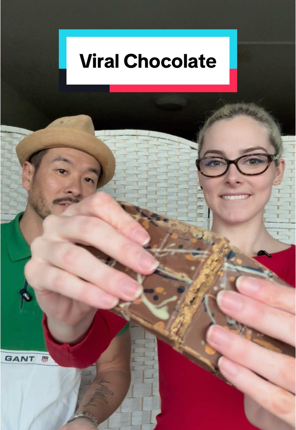 The flavour was crispy knafeh with crushed salted caramel pretzels in milk chocolate #dubaichocolate #fixdessertchocolatier #amwf #agegapcouple #andrewandalexx