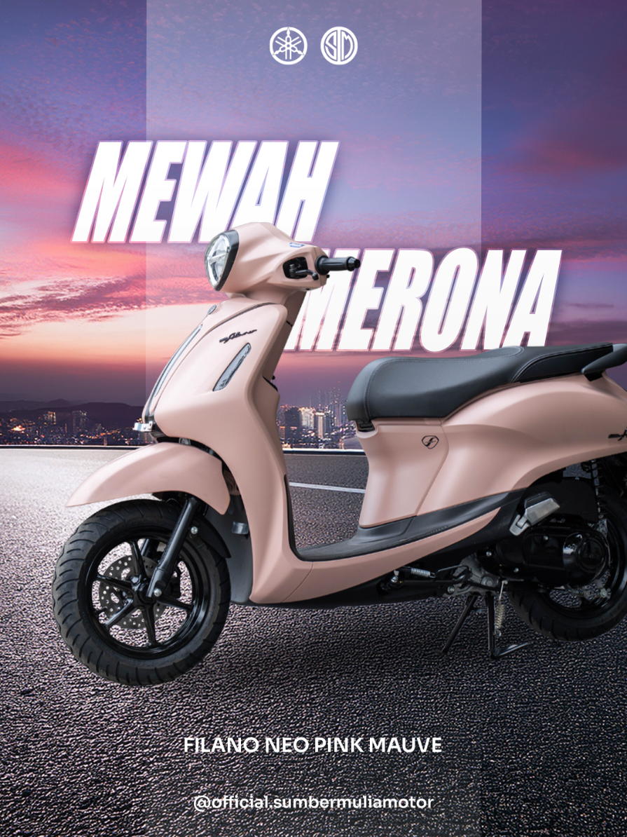 Dua kata buat Grand Filano Neo Pink Mauve? Mewah Merona. Perpaduan warna dan desain yang jelas mempesona🤩🩷 #yamaha #blitar #yamahablitar #sumbermulia #sumbermuliamotor #motor #motorcycle #motoryamaha #rekomendasimotor #fiturmotor #filano #yamahafilano #reviewfilano #fiturfilano #sinematikfilano 
