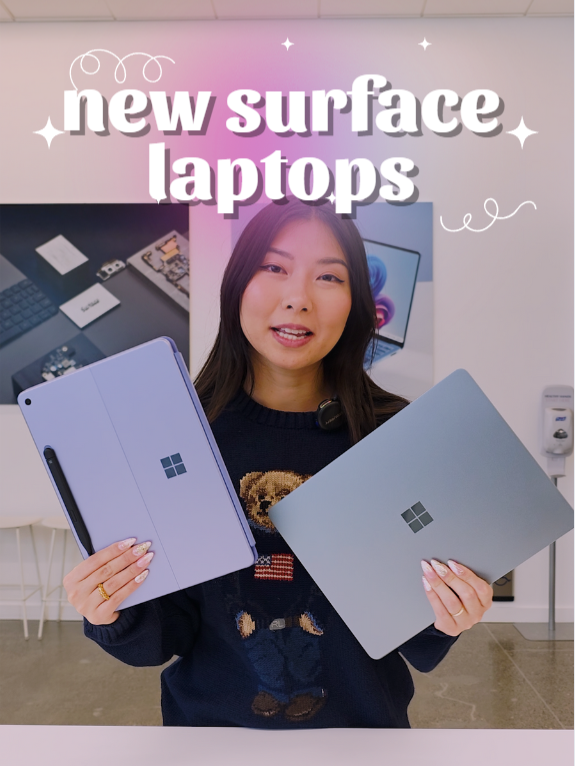 ok they might have cooked with the ocean, i actually can't decide if i'd rather have that, the purple, or the gold 🙈🙈🙈 some first looks at the new @microsoft surface laptops powered by @snapdragon  #techtok #laptop #aesthetictech #productivity