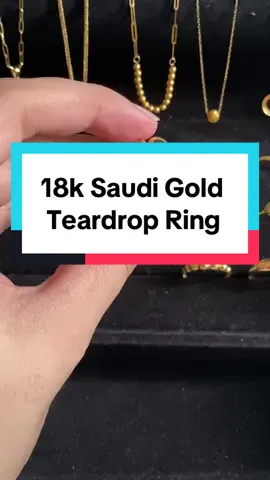 18k Saudi Gold Teardrop ring ✨ #18kgold #18kgoldpawnable #goldring #ringforwomen 