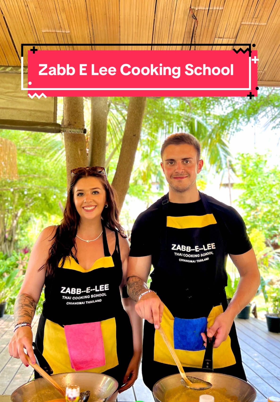 We went to the viral Zabb e Lee cooking school in Chiang Mai and had the best day! We cooked five Thai dishes, cooked, danced and ate all day !  #backpacking #newbiebackpacker #southeastasia #backpackingsoutheastasia #backpackingsea #backpacking2025 #traveltiktok #backpackingthailand #zabbeleecookingschool #chiangmai #cookingclass 