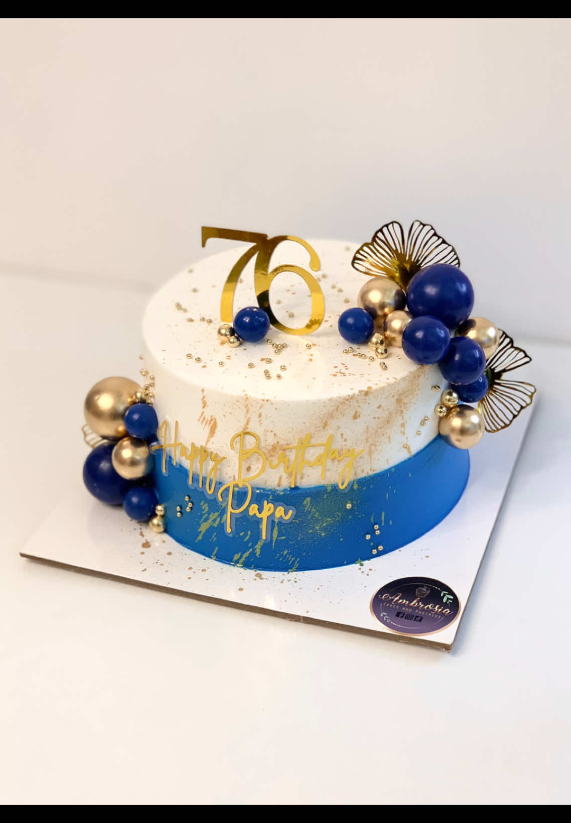 #ambrosiacakesandpastries #moistchocolatecake #76thbirthday #birthdaycake #customizedcake #bluecake #accwhippingcream #davaocakes #cake #cakedecorating #fyp #highlight #cakeinspo #davaocity 