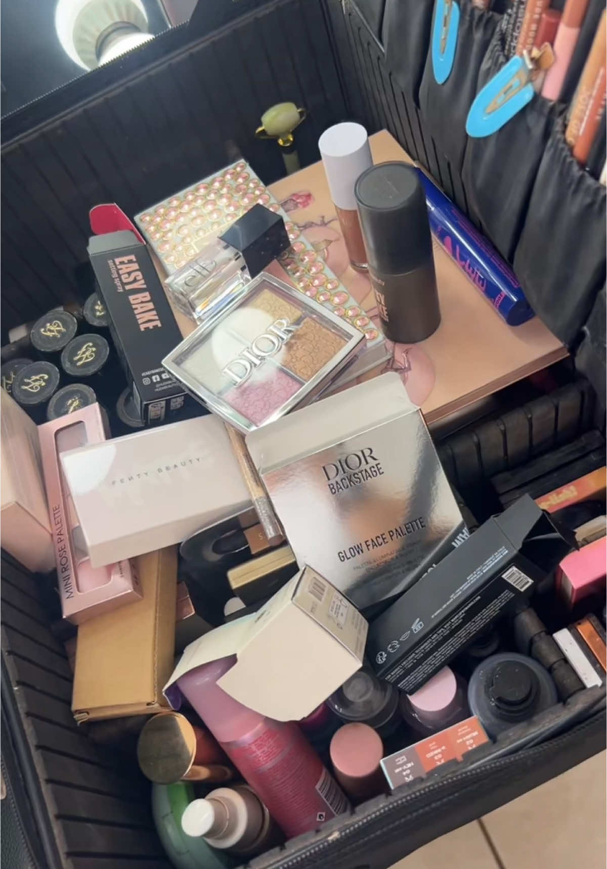 A little kit restock of new products & some of my favs! @makeupbymario @Tatcha US @Diorbeauty @Fenty Beauty @elfcosmetics @Huda Beauty @hudabeautyshop @Natasha Denona @Maybelline NY @ONE SIZE BEAUTY 